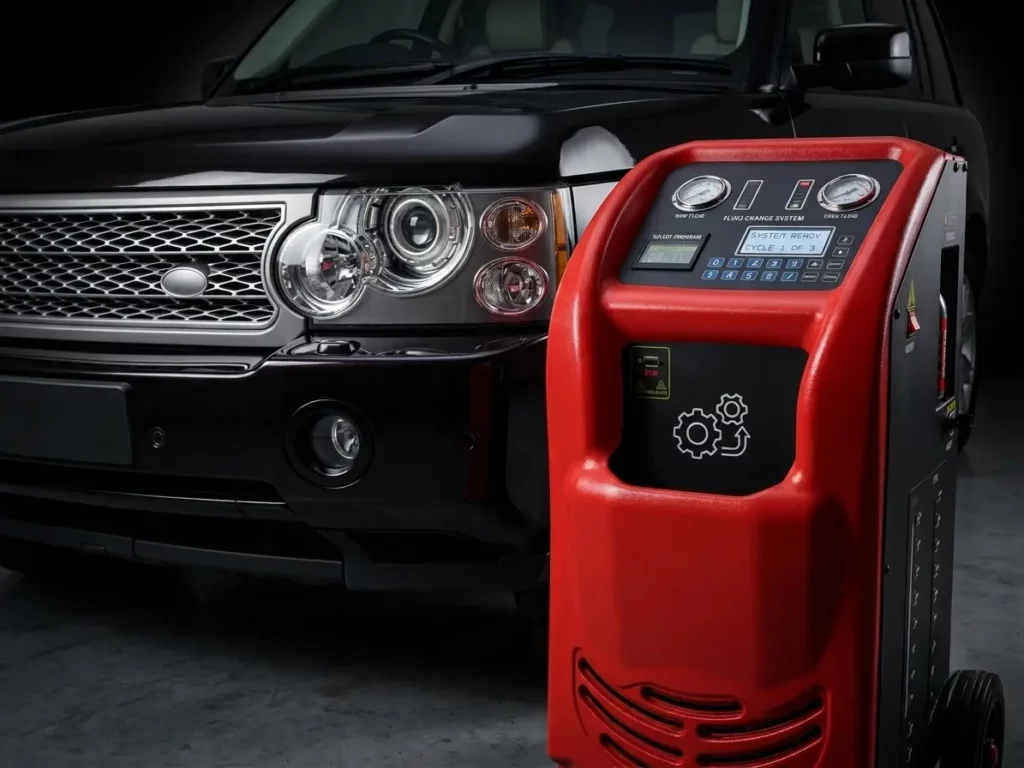 SUV noir et station de maintenance auto as-rocauto81 dans un atelier moderne du tarn