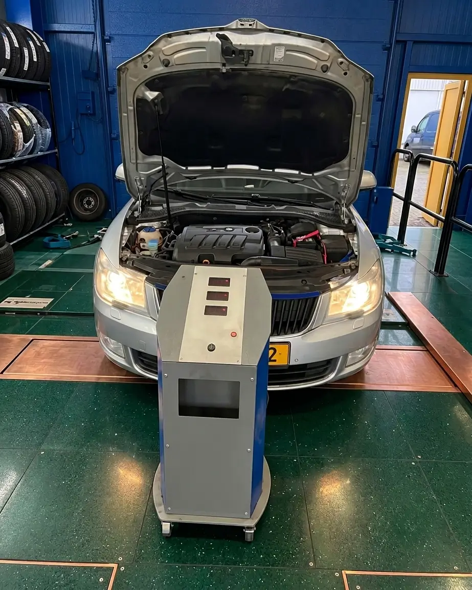 Contrôle des phares d’une voiture chez as-rocauto81, atelier auto professionnel dans le Tarn