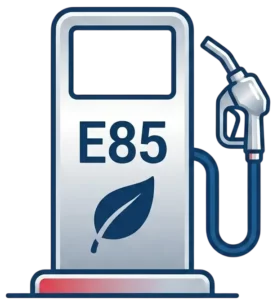 Pompe E85 écologique stylisée, carburant éthanol vert chez as-rocauto81 dans le Tarn